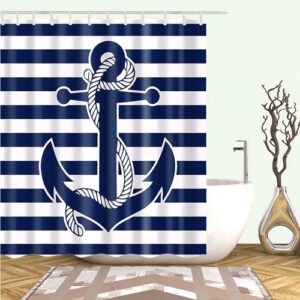 Duschdraperi Blå Ankare
