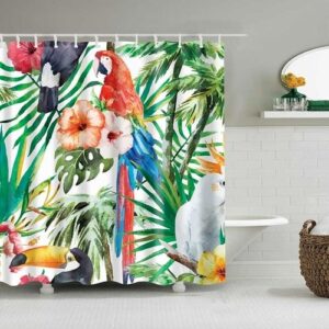 Duschdraperi Djungelfåglar