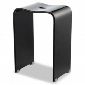 Badrumspall i plexiglas Svart